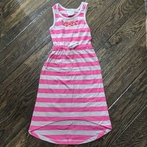 Lavender Striped Jeweled Tank Dress